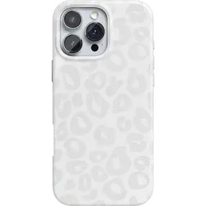 White Snow Leopard Case - iPhone 16, 15, 14, 13, 12, 11 - 100% TPU, Durable Polycarbonate Shell, Supports Wireless Charging, Glossy Finish