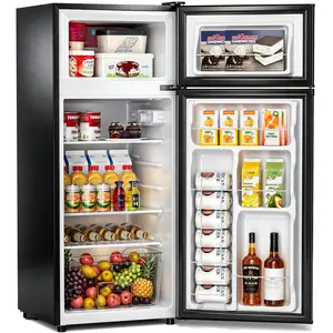 Manastin 4.5 Cu.Ft Mini Fridge with Freezer, 2-Door Small Refrigerator with 7-Level Adjustable Thermostat, Quiet Compact Fridge for Bedroom, Apartment, Dorm, Office