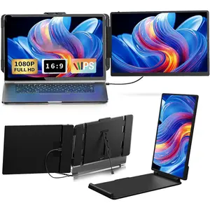 Laptop Screen Extender  - Dual 14 inch IPS FHD 1080P Extended Monitors for 13"-17" Laptops Type-C/HDMI/USB-A Compatible with Windows  Travel Work