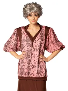 Golden Granny Strong Halloween Costume with Wig, Adult Size L-XL