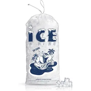 50 Pack Ice Bags 10 lb, Heavy-Duty Ice Bags with Drawstring