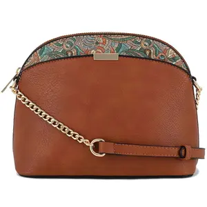 Fashion World Paisley Accent Small Dome Crossbody Bag