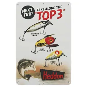 Vintage Metal Fishing Lures Sign, Decorative Plaque, Retro Wall Art Decor, Wall Hanging Decor for Garage, Cabin & Outdoor Spaces, Adds Nostalgic Fishing Charm