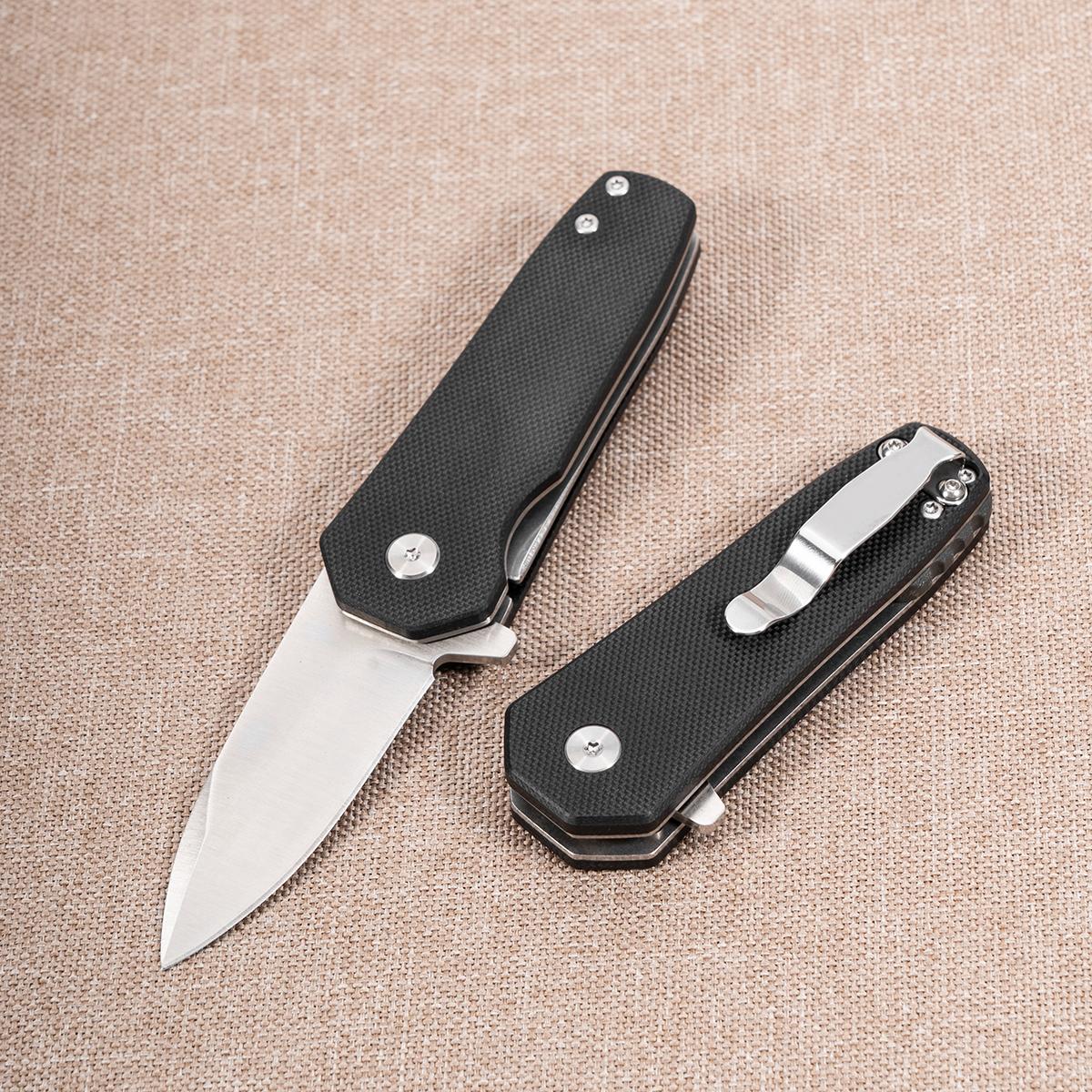 Portable Camping Hiking Folding Knife with Clip,G10 Handle Folding Pocket Knife, EDC Outdoor Tool for Camping Hiking Adventures