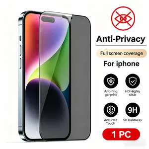 Privacy Screen Protector for iPhone 17, Full Coverage Anti-Spy Tempered Glass with Easy Installation Tool, 9H Hardness HD Clear Anti-Fingerprint Film