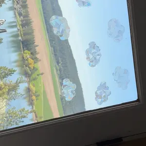 8/12 Piece Colorful Sun Catcher Rainbow Cloud Shaped Design Window Film, Bird Collision Prevention, Home Decor Static PVC Sticker, Non-Toxic Ca Prop 65 Compliant