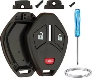 Replacement Keyless Entry Systems for Mitsubishi Key Fob Shell Case Fits for 2007-2012 Mitsubishi Eclipse Endeavor Galant Lancer Outlander (2+1 Button Black)