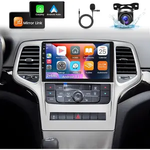 【2+64GB/4+64GB】 for Jeep Grand Cherokee 2010 2011 2012 2013 Car Radio with Wireless Carplay Android Auto, 9 Inch Touch Screen for Jeep Touch Screen with WiFi GPS FM Radio + Backup Camera