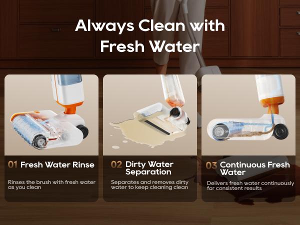 Dreame FloorX 110 Cordless Floor Washer, One-Touch Self-Cleaning & Hot Air Drying  Pickup & Mop, All in One  Fresh Water Cleaning,back to school,back to school haul