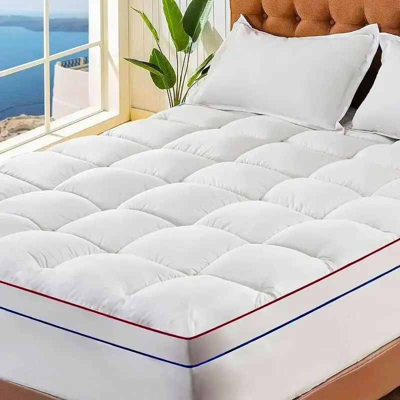 Extra Thick Plush Pillow Top Mattress Topper - Breathable, Quilted, Fits Mattresses 8-21 Inches - Soft Down Alternative - Back Support