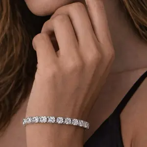 CZ diamond bracelet set on 925 silver