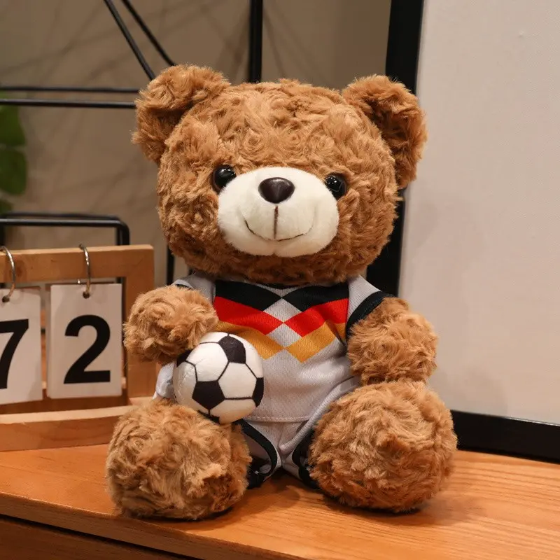 Cute Football Teddy Bear Plush Toy, Bear Stuffed Animal, Cuddly Stuffed Animal, Perfect Birthday & Christmas Gift, Stuffed Animal Gifts, Soft and Huggable, Ideal for Kids