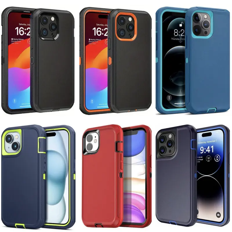 Rugged Defender Phone Case Compatible With iPhone 16 / 16E / 15 / 14 / 13 / 12 / 11 / Plus / Pro / Pro Max / Cover Shockproof