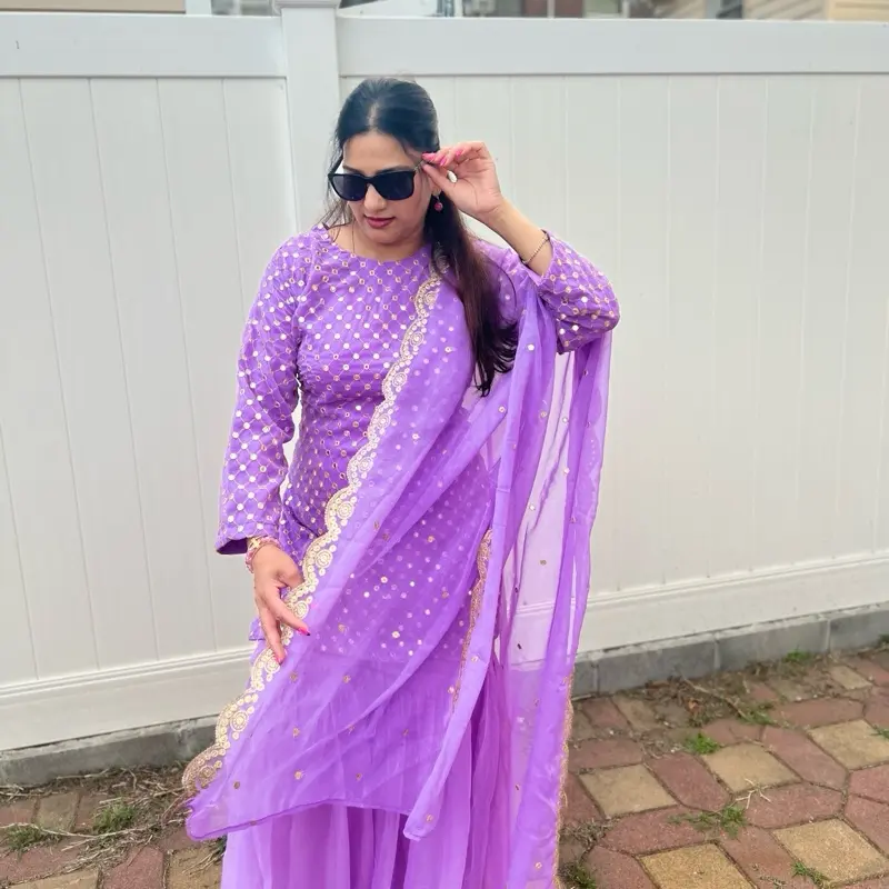 Lavender Luxe Chiffon Gharara Set