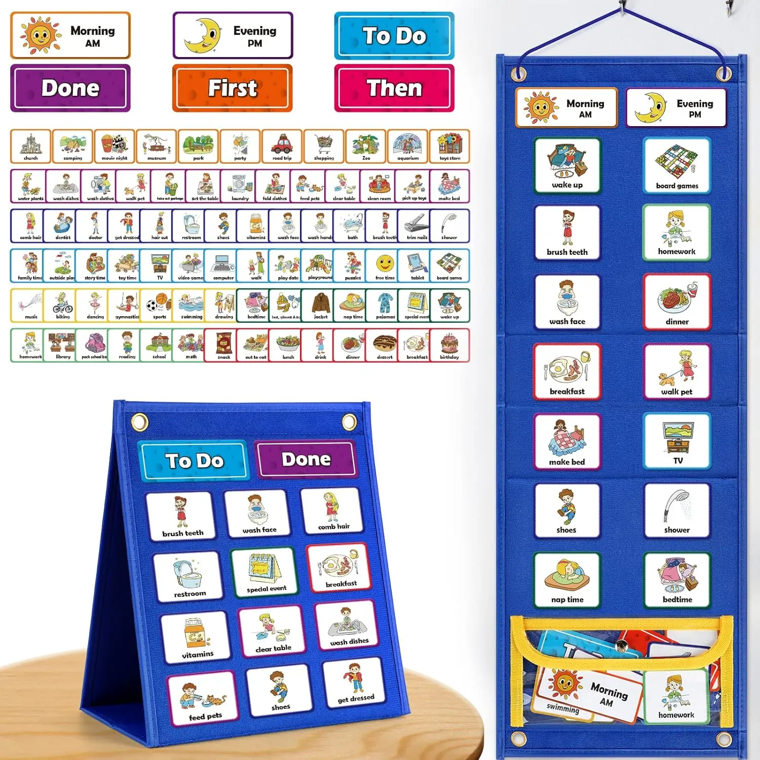 Visual Schedule for  Chore Chart, Morning Bedtime Routine Chart for , Responsibility Daily Schedule Board Communication Cards  Learning Materials for  School, 86 Cards