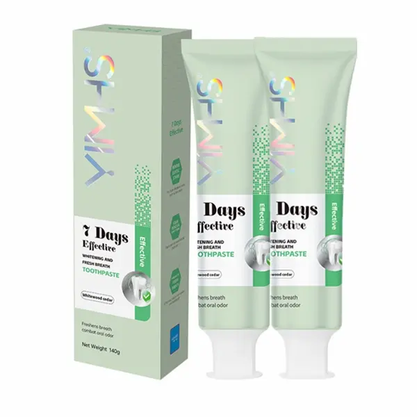 YIMHS 2-Pack Bad Breath Killer Toothpaste, 7 Days Effective Natural Spearmint, Daily Deep Cleaning Stain Remover, Brightening, Sensitive Teeth Safe Whole Family Oral Care Breath Freshener, Foam, Multi-Pack, Oral Health