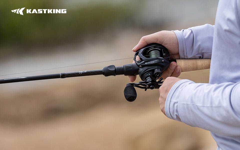 KastKing Spartacus II Plus Spinning & Casting Rod, IM6 Graphite Blank, Twin-Tip 2-Piece, Zirconium Guides, No-Slip Grip SummerVibes