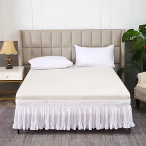 Solid Color Ruffle Trim Bed Skirt, 1 Count Soft Bed Skirt, Bedding Supplies for Home Bedroom, Hotel, Dormitory, Bedding Accessories