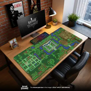 Zelda World Map Gaming Desk Mat- A Link to the Past Hyrule Overworld Desk Mat, Retro Gaming Gift, Gamer Desk Decor Desk Mat Gaming Gear for Work Game Office Home, Gift for Friends (NO RGB LED)
