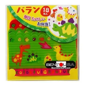 Japanese Bento Food Separator Sheet Baran Dinosaur 18P Colorful Kitchen