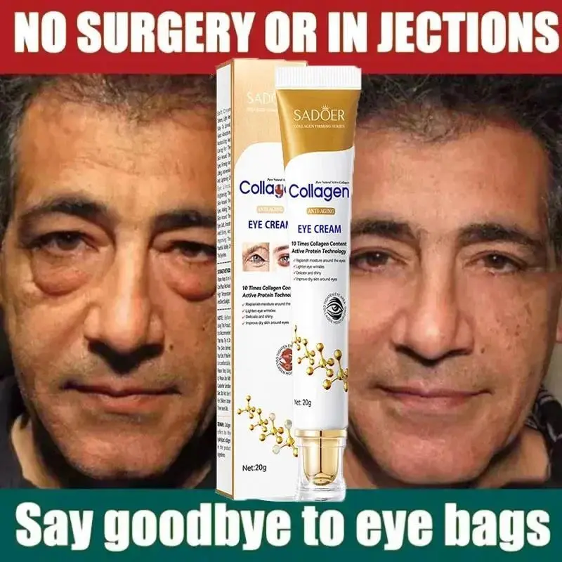 Collagen Eye Cream, Instant Bag & Puffiness Remover, Anti-Wrinkle, Fine Line Fader, Firming, Anti-Dark Circle Moisturizer with Smooth, Brightening, Hydrating & Repairing Benefits, All Skin Types, Moisture, Under Eyes, Hydration Boost, Multi-Pack
