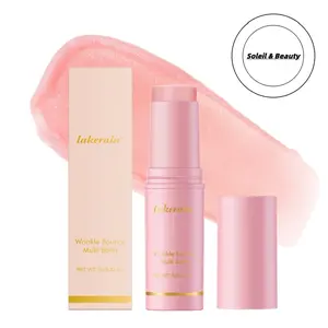 Pink Collagen Volume Multi , Wrinkle Bounce Multi Balm Stick - Collagen Wrinkle Stick & Hydrating Multi-Use Balm for Face Lips & Neck Anti-Aging Radiance Booster with Salmon Collagen Jeju Fermented Oil & Skin Repair Moisturizing Mother's Day gift