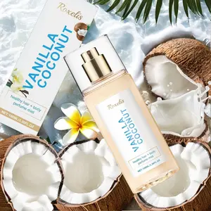 Vanilla Coconut Hair and Body Perfume Spray, Natural Ingredients, Sweet Vanilla Scented, Long-Lasting Scent, Unique Charm, Fresh Romantic Fragrance, Portable Perfume