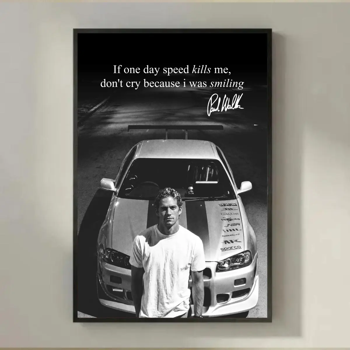 [No Frame] Paul Walker Tribute Poster, Hey thought you could leave without saying goodbye Wall Art, Rip Paul Walker Print, Fast & Furious Decor Home, MADE IN USA