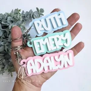 Custom Name Bag Tag | Acrylic Keychain | Personalized Backpack Tag | Diaper Bag Tag | Cheer Keychain | Back-to-School | New Mom Gift