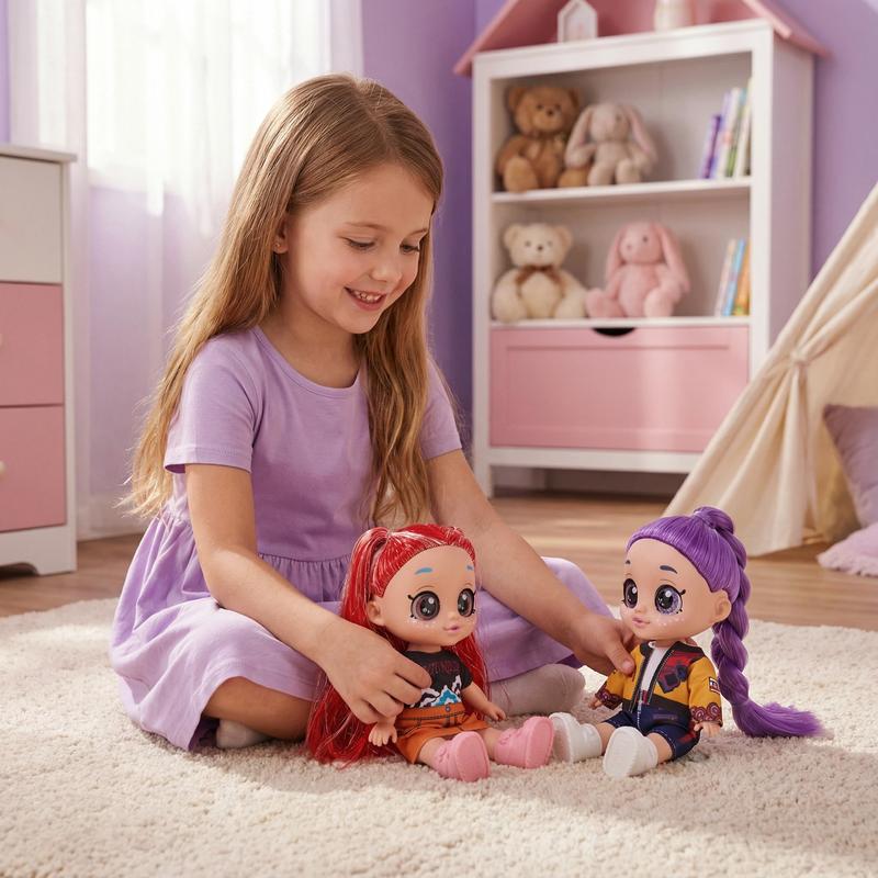 Kpop dolls anime action figure set,7 inch 5 joints can play music,rumi mira zoey dolls,gifts for kids,girls&boys toys