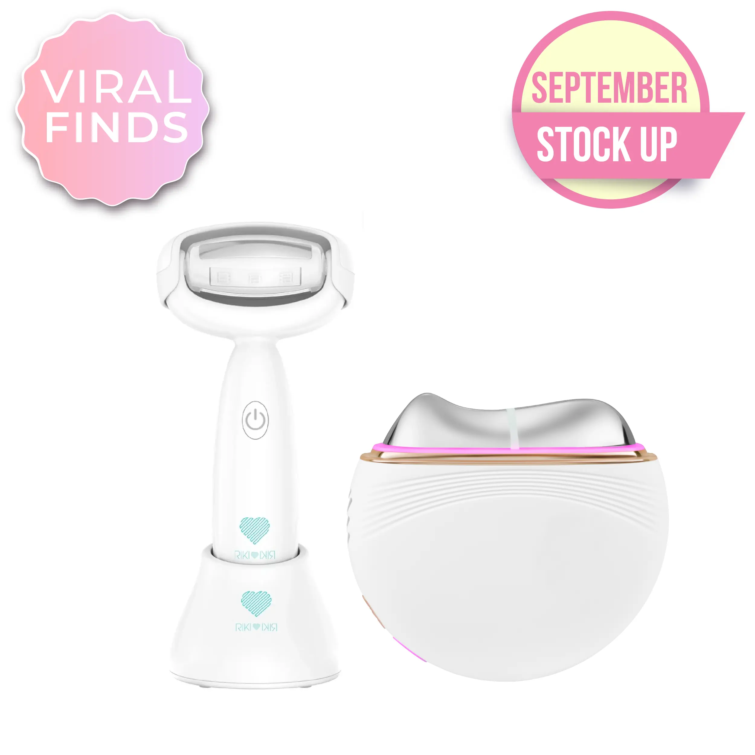 RIKI High Roller & Sculptress Bundle - Advanced LED & Microcurrent Roller and Sculpting Tool for skin rejuvenation