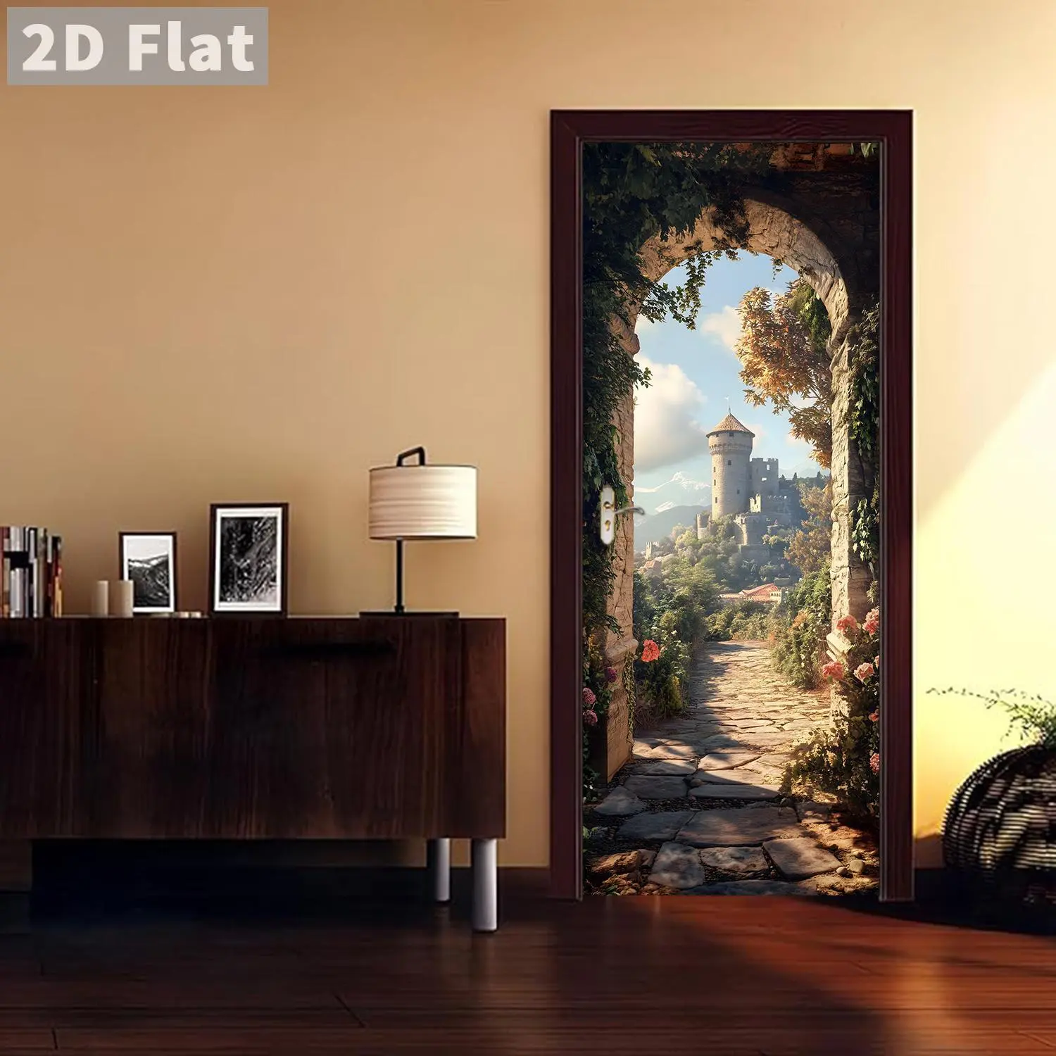 Door Sticker, Removable Self-adhesive Door Sticker, Decorative Sticker for Home Living Room Bedroom Study Room, Ornaments
