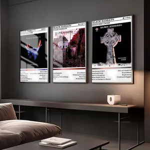 B-Black S-Sabbath A-Album Cover Painting Calligraphy Eco-Friendly Waterproof Cotton Canvas,Scratch-resistant Oil Painting Canvas, Perfect for Living Rooms,Bedrooms,Kitchens, and Cafes – Ideal for Holiday and Party Gifts