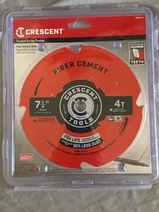 Crescent Brand Diamond Teeth Fiber Cement 7.25" 4T Lifetime Warranty Saw Blade