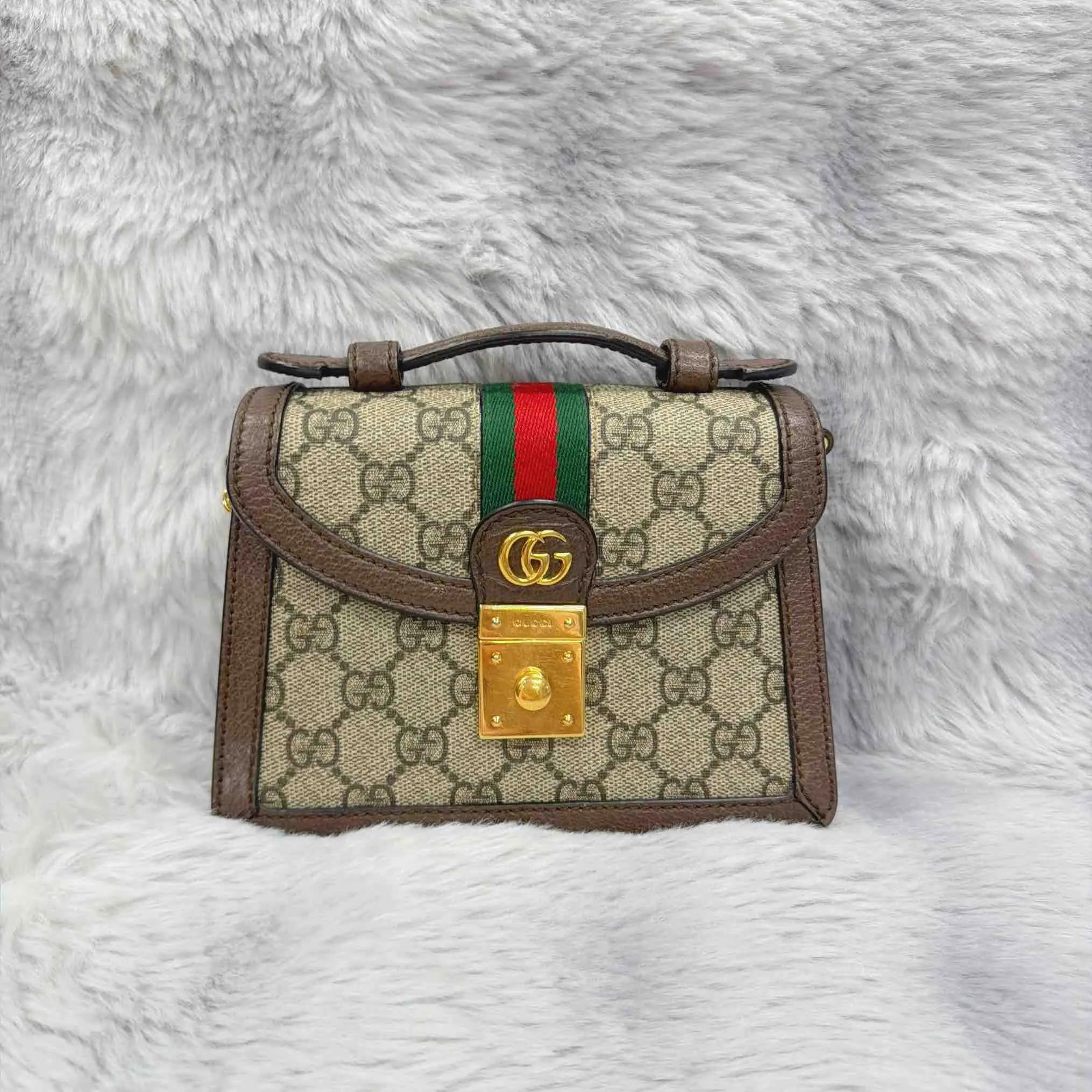 Pre-owned GUCCI canvas Messenger Bags Ophidia Supreme Mini Messenger Bag XiaoTang0080