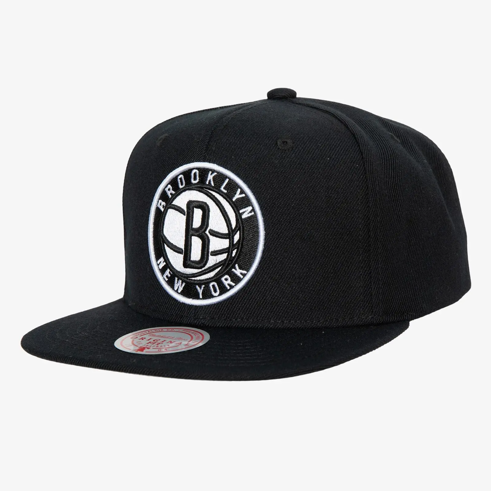 Black Brooklyn Nets Team Ground 2.0 Snapback Hat NBA Throwback Cap Adjustable Fan Gear Mitchell & Ness