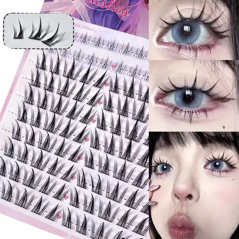 Natural Appearance Anime False Eyelash DIY Eyelash Extension -104 pieces, 6-15mm mixed length cosplay styling, C-shaped curl, Cosmetic False Lashes, Cosmetic Eyelashes