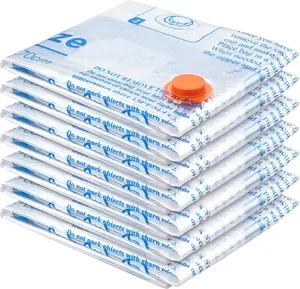 Vacuum Storage Bags 7 Jumbo, Space Saver Sealer Bags,Plastic Packaging Bags,Compression Bags for Clothes, Pillows, Comforters, Blankets, Bedding,No pump included