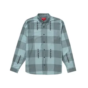 Supreme Logo Plaid Shirt Light Blue (men) by StockX