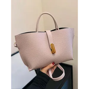 Casual Trendy Versatile High-quality Daily Commuting Bag Textured Handbag.Women's Elegant Solid Color Handbag, Fashionable Crossbody Bag for Daily Used, Leather Satchel