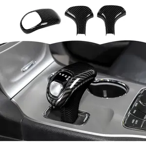 Carbon Fiber Gear Shift Knob Cover Trim Decorative Interior Accessories Compatible with Jeep Grand Cherokee 2014-2015