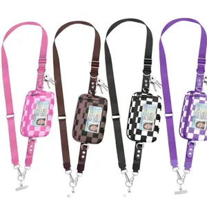 The grid-patterned, adjustable window-style wallet/phone strap features modular design for ease of use. It's an ideal gift, perfect for card exchanges, Adjustable Phone Lanyard, Mobile Phone Lanyard, Phone Accessories