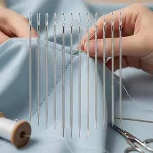 Large Eye No-Thread Blind Stitch Needle Set, Needle Crafts Kit, Slip-Resistant Durable Anti-Drop Eye Design, Easy Sewing Repair Kit for Home DIY Clothes Fabric, Invisible Mending Tools, Essential Hand Sewing & Fabric Restoration Multi-Functional Needles