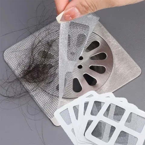 Disposable Drain Cover, Bathroom Sink Bathtub Kitchen Hair Catcher, Easy Prevents Hair Debris Entry, Bath Tool Accessory, Bathroom Essentials Accessories, Bathroom Sink Hair Trap, Bathroom Accessories, Bathroom Gadgets