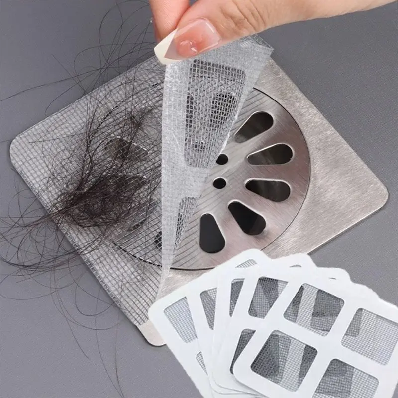 Disposable Drain Cover, Bathroom Sink Bathtub Kitchen Hair Catcher, Easy Prevents Hair Debris Entry, Bath Tool Accessory, Bathroom Essentials Accessories, Bathroom Sink Hair Trap, Bathroom Accessories, Bathroom Gadgets