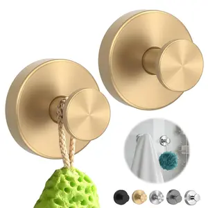 2 Pack Suction Cup Hooks for Shower, Bathroom, Kitchen, Glass Door, Mirror, Tile, Heavy Duty Stainless Steel Waterproof