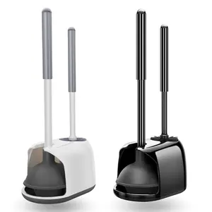 SETSAIL Toilet Brush and Plunger Set, Bathroom Cleaning Tools, Toilet Bowl Brush and Plunger Combo with Holder, Bathroom Supplies for Deep Cleaning