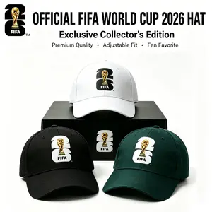 FIFA Commemorative Edition 2026 World Cup Trophy Silhouette Hat in White Green Black Collectible Fan Gear, Baseball Cap,victory cap,casual team cap, Football Hats