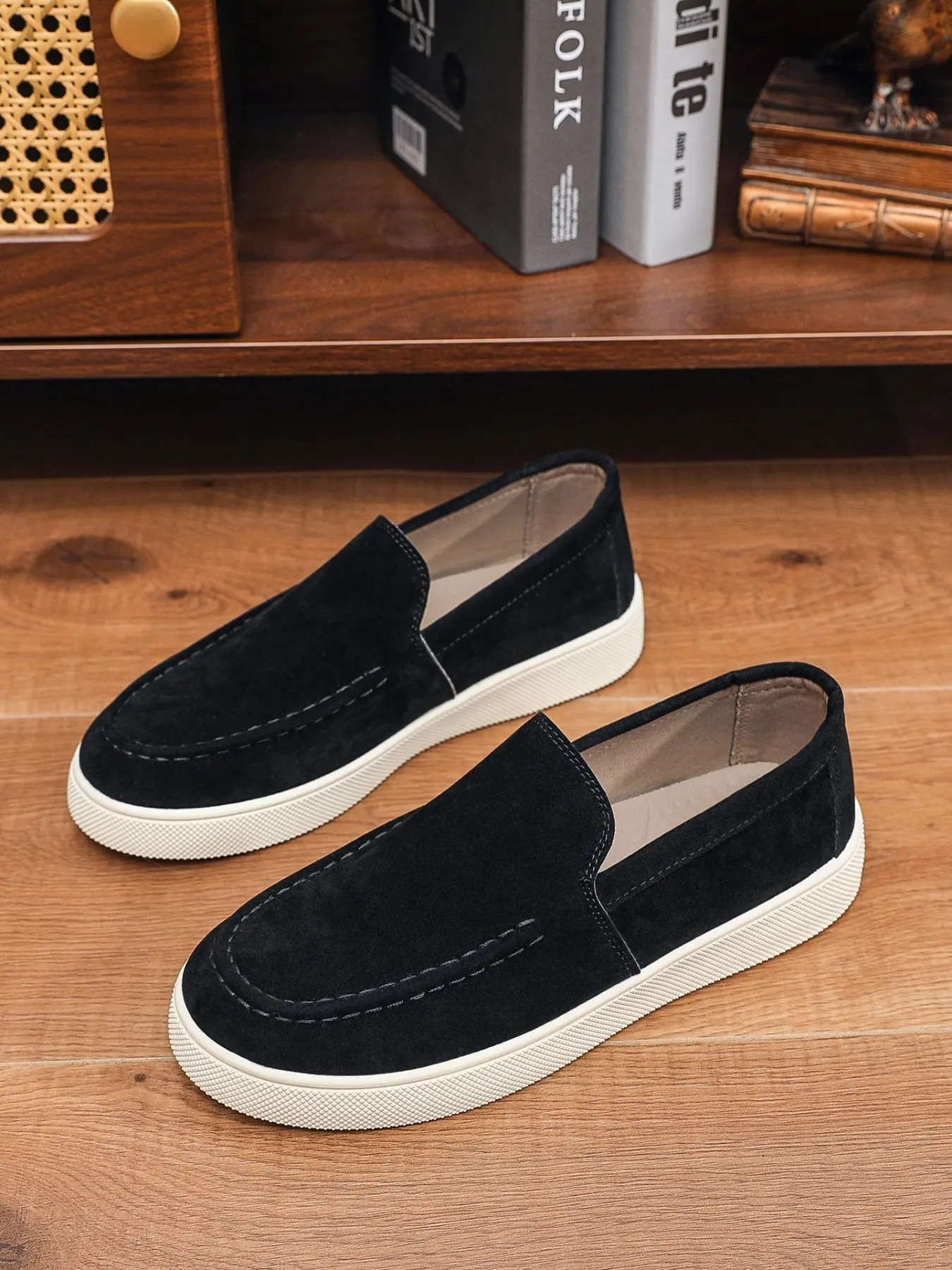 Men's Fashion Boat Shoes, Casual Slip-On PU Leather, Flat, Waterproof & Dirt-Resistant, Round Toe, Medium Width, All-Season Comfort