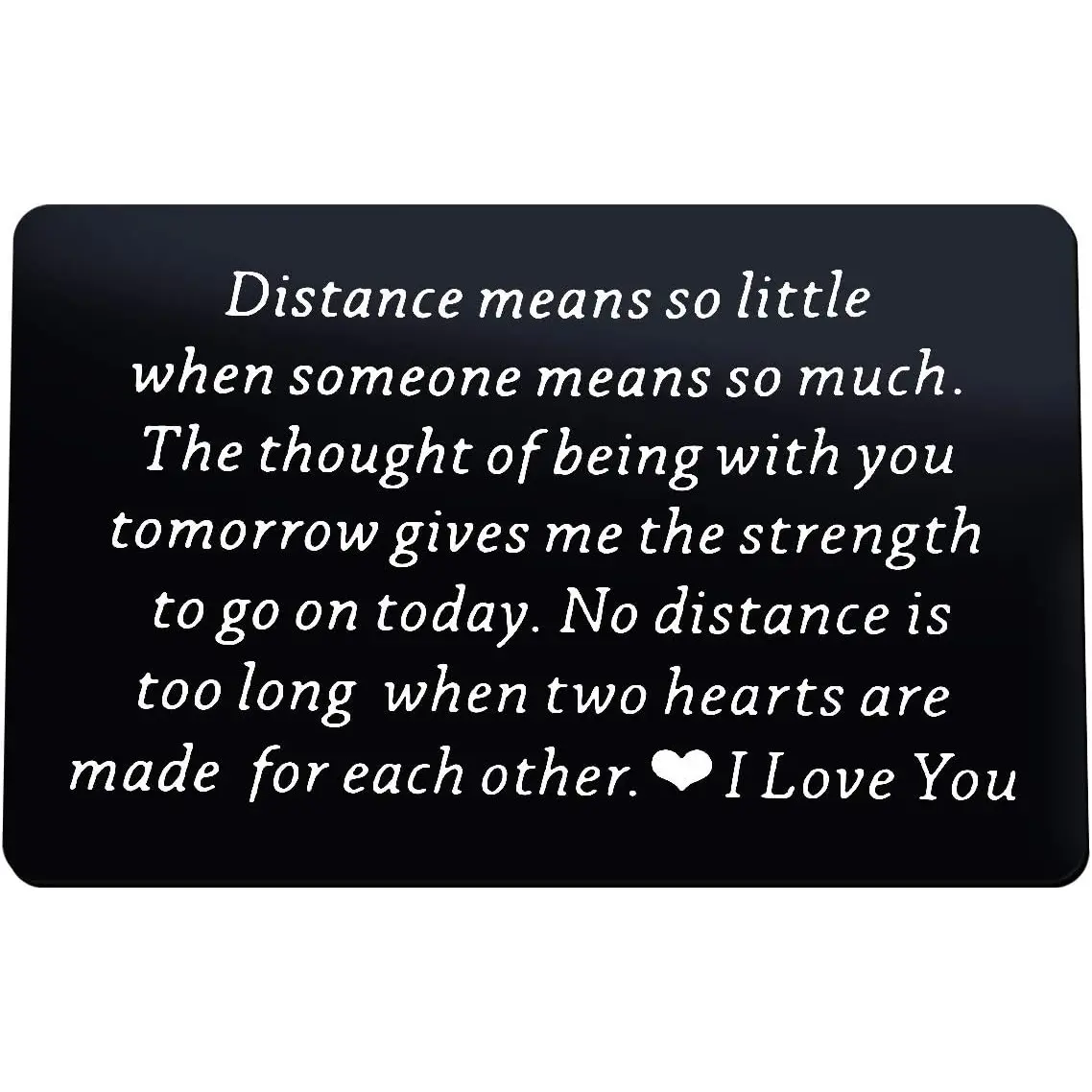 Engraved Wallet Inserts Card,Long Distance Couples Gift for Boyfriend,Long Distance Gift,Metal Wallet Love Note Card for Him Her,Military Deployment Gift for Husband Christmas Birthday Gift for Men